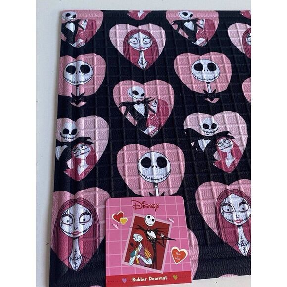 Nightmare Before Christmas Jack Sally Valentines Rubber Outdoor Mat 18x30” NEW - Picture 8 of 12